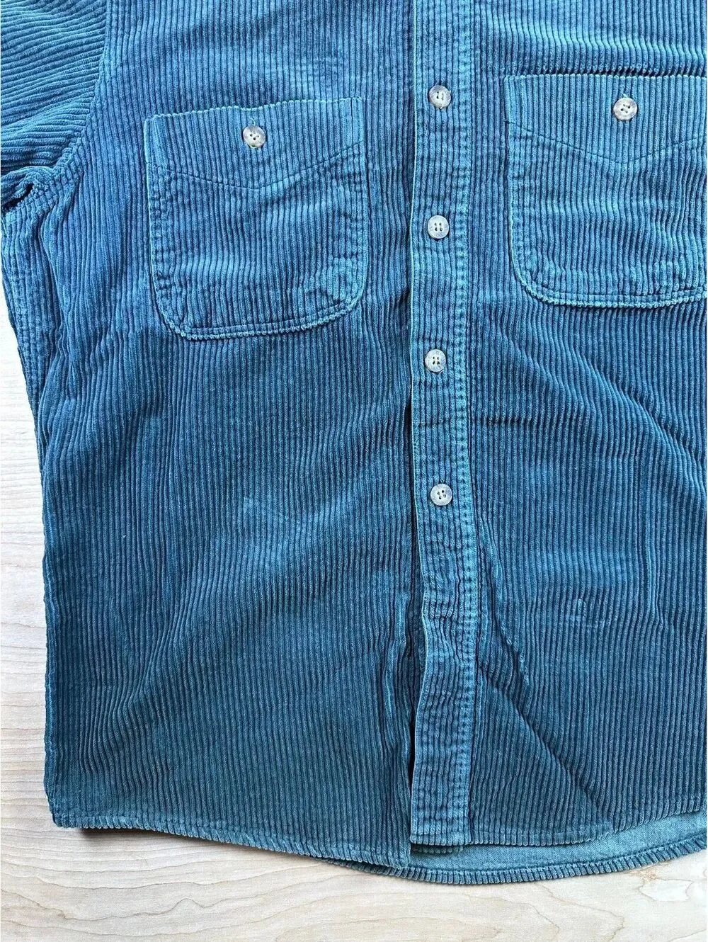 Vintage 80s Banana Republic wale corduroy button up shirt thick elbow patches